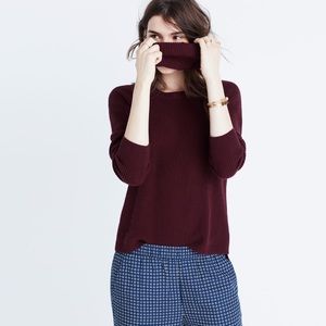 Madewell Maroon Convertible Turtleneck Sweater XXS